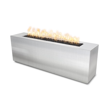The Outdoor Plus 72 Rectangular Carmen Fire Pit - Stainless Steel - Match Lit - Liquid Propane OPT-CRMSS7224-LP